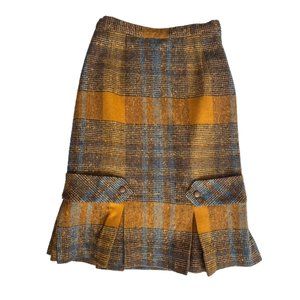 Vintage Pleated Tweed Skirt